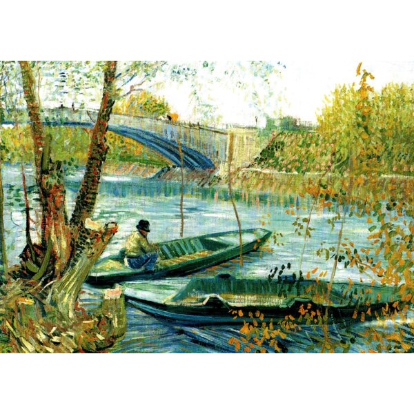 Vincent van Gogh. Angeln im Frühling, die Brücke von Clichy