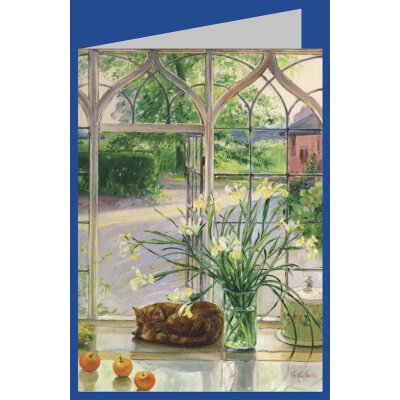 Timothy Easton. Schwertlilien mit schlafender Katze, 1990