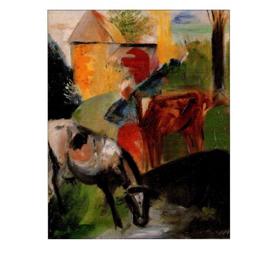 Alfred Partikel. Frau mit Kühen, 1945