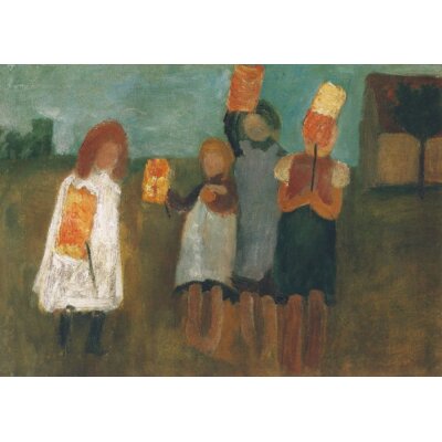 Modersohn-Becker. Kinder mit Papierlaternen, um 1902