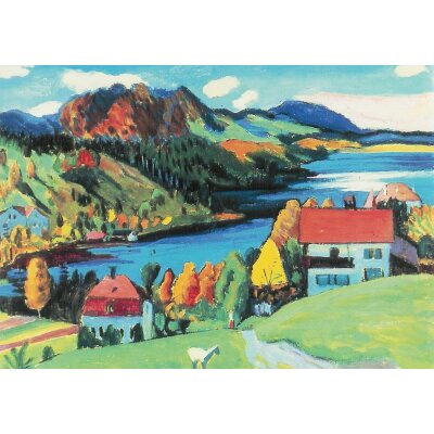 Gabriele Münter. Häuser am See, 1923