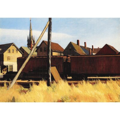 Edward Hopper. Freight Cars, Gloucester, 1928