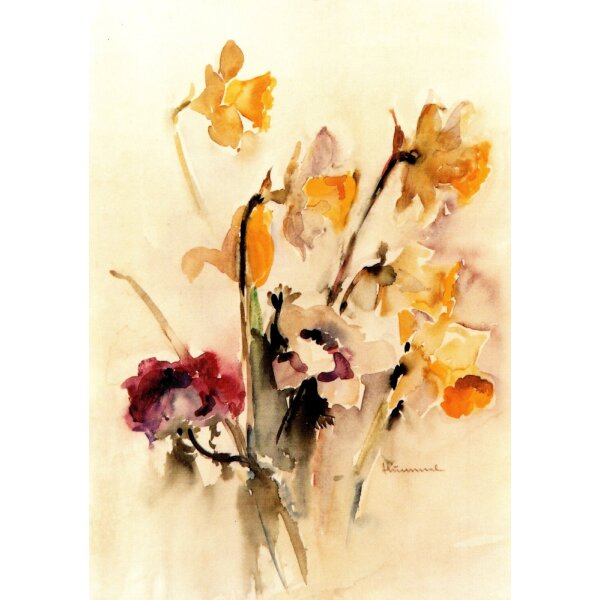 Hummel, M.I. Osterglocken und Anemonen