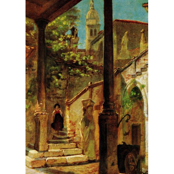 Carl Spitzweg. Mädchen in Architektur