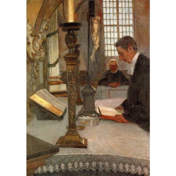 Fritz Mackensen. Am Altar der Worpsweder Kirche, 1897