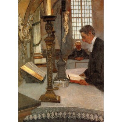Fritz Mackensen. Am Altar der Worpsweder Kirche, 1897
