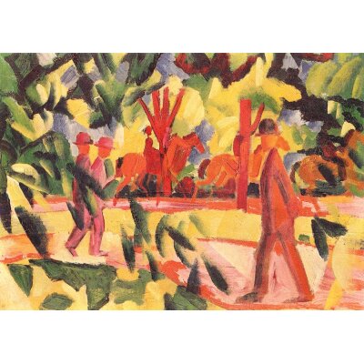 August Macke. Reiter und Spaziergänger in einer Allee, 1914