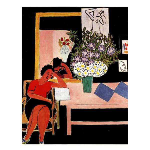 Henri Matisse. Lesende vor schwarzem Grund, 1939