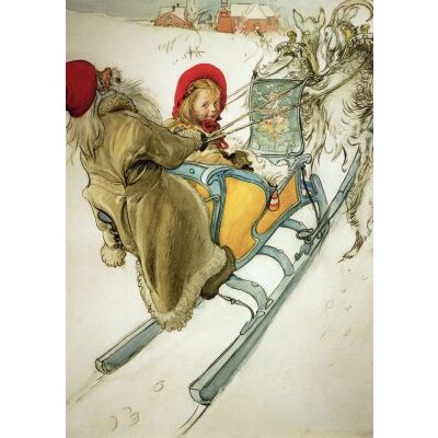 Carl Larsson. Kerstis Schlittenfahrt, 1901