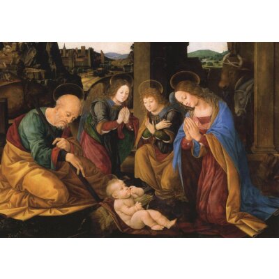Lorenzo di Credi. 1459-1537. Anbetung des Kindes.