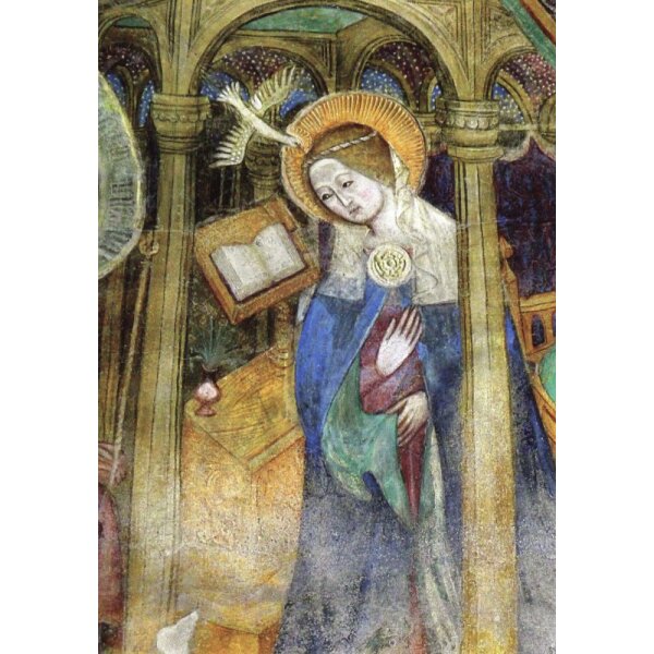 Wandmalerei, 15. Jh. Verkündung an Maria, Ausschnitt