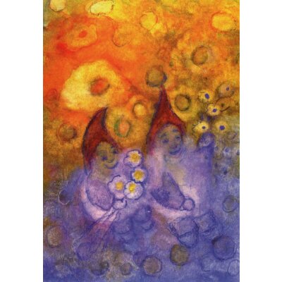 Jula Scholzen-Gnad. Die Zwerge freuen sich über die Blumenpr