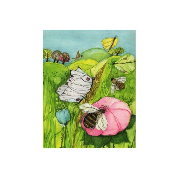 Eva-Maria Ott-Heidmann. Biene, Blüte, Schmetterling.KD ca.A4