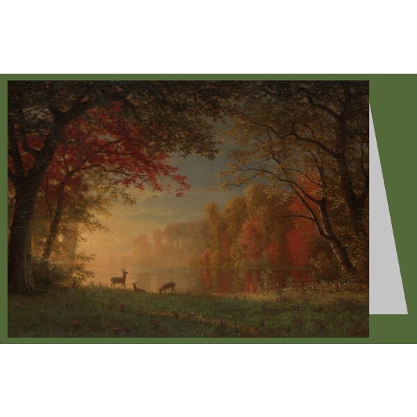 Albert Bierstadt. Indian Sunset: Hirsch an einem See, 1880
