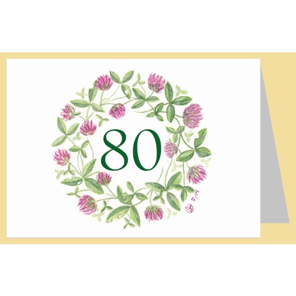 Anna Malten. (Lübsee) Glücksklee mit "80"