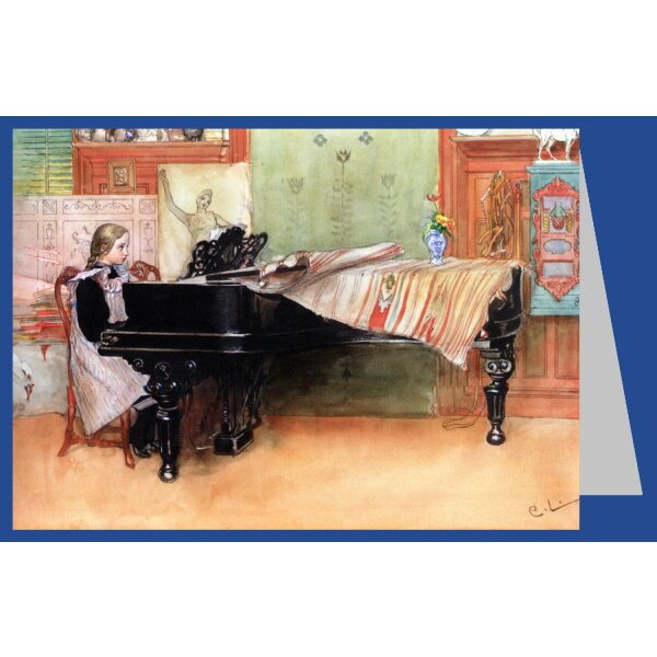Carl Larsson. Skolorna, Mädchen am Klavier, 1898