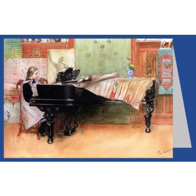 Carl Larsson. Skolorna, Mädchen am Klavier, 1898
