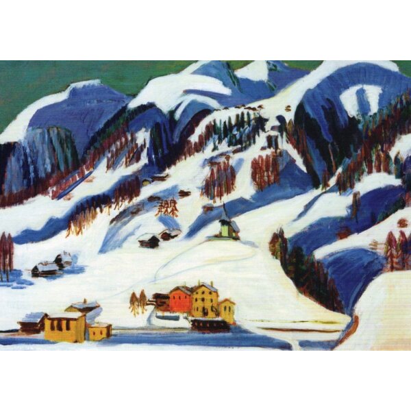 Ernst Ludwig Kirchner. Berge und Häuser im Schnee, 1924