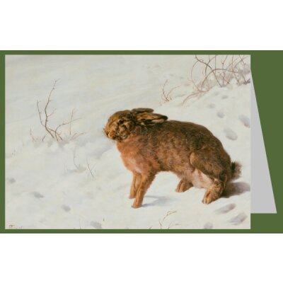 Ferdinand von Rayski. Hase im Schnee, 1875