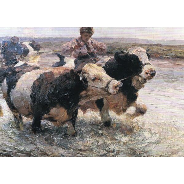 Heinrich von Zügel. Durchs Wasser, 1900