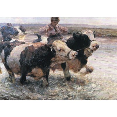 Heinrich von Zügel. Durchs Wasser, 1900