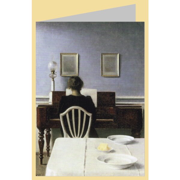 Vilhelm Hammershøi. Interieur mit junger Frau am Klavier