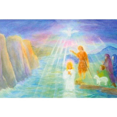 Dorothea Schmidt. Die Jordantaufe. Kunstdruck "E"