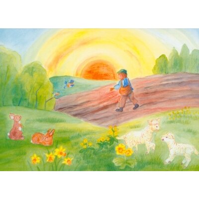 Dorothea Schmidt. Ostern/Frühling. Kunstdruck...