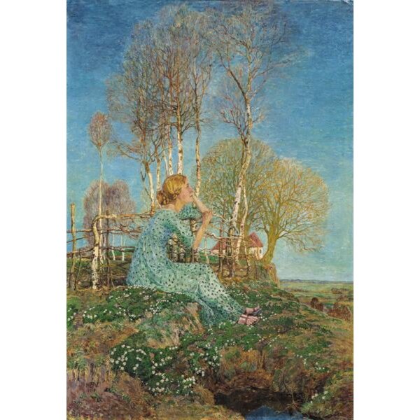 Heinrich Vogeler. Sehnsucht, 1908 Kunstdruck 12,6 x 18,5 cm
