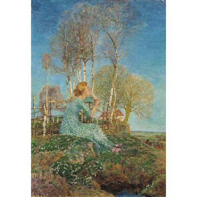 Heinrich Vogeler. Sehnsucht, 1908 Kunstdruck 12,6 x 18,5 cm