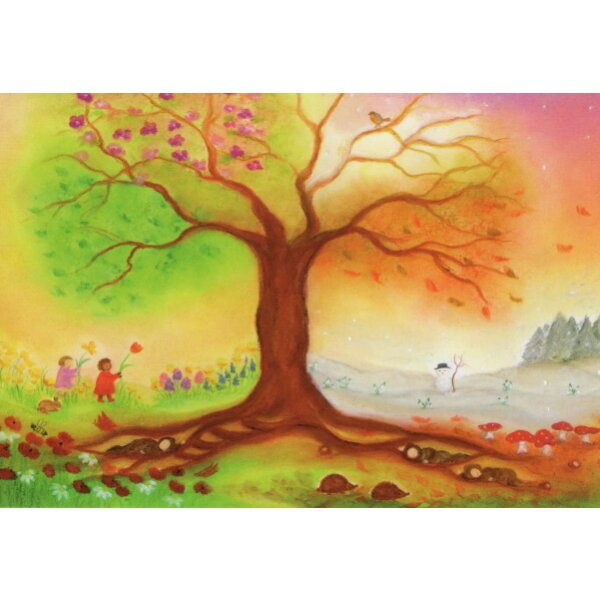 Baukje Exler. Vierjahreszeitenbaum. Kunstdruck, DIN-A4