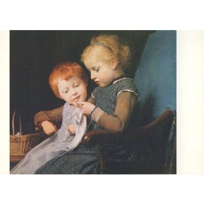 Albert Anker. Die kleinen Strickerinnen, 1892