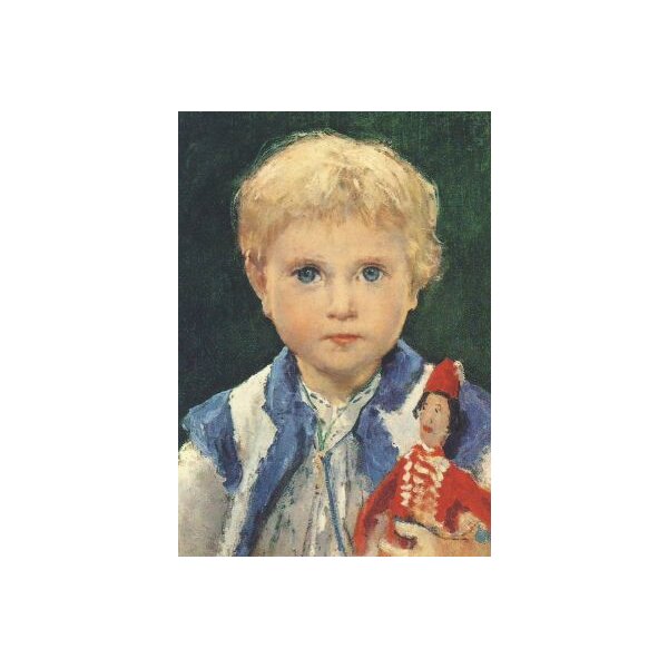 Albert Anker. Kind mit rotem Hampelmann, 1874. KK