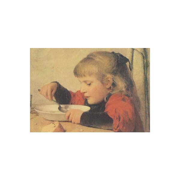 Albert Anker. Suppe essendes Mädchen, 1898. KK