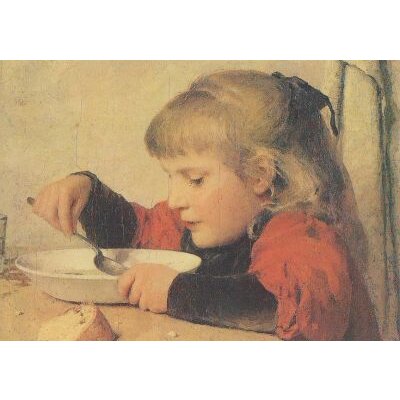 Albert Anker. Suppe essendes Mädchen, 1898. KK