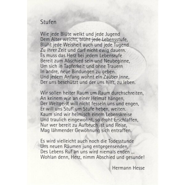 Hermann Hesse. Stufen. Aus: "Die Gedichte"
