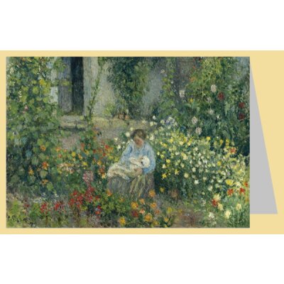 Camille Pissarro. Mutter und kind in den Blumen, 1879