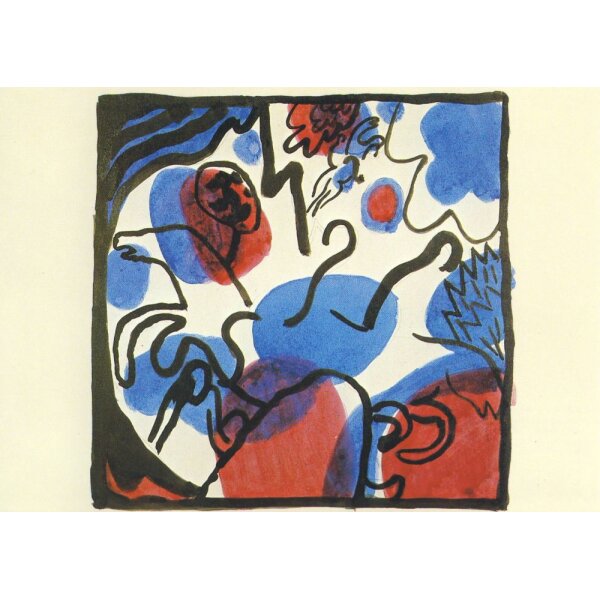 Wassily Kandinsky. Entwurf z.Farbholzschnitt/Drei Reiter