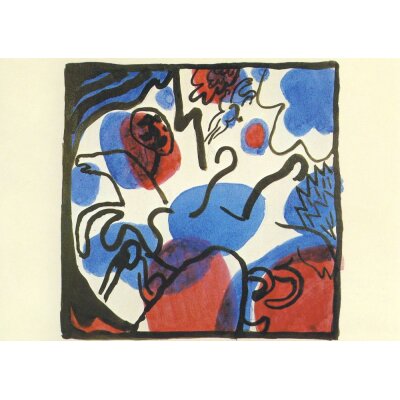 Wassily Kandinsky. Entwurf z.Farbholzschnitt/Drei Reiter