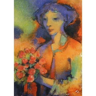 Hans Geissberger. Junge Frau mit Blume