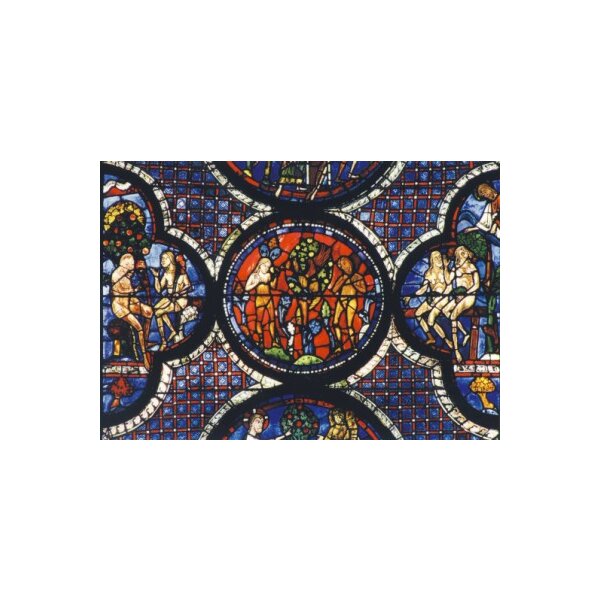 Chartres-Glasfenster. Sündenfall