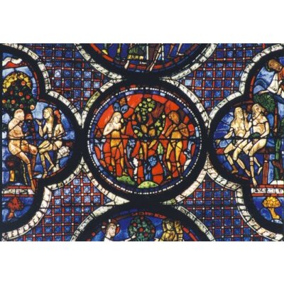 Chartres-Glasfenster. Sündenfall