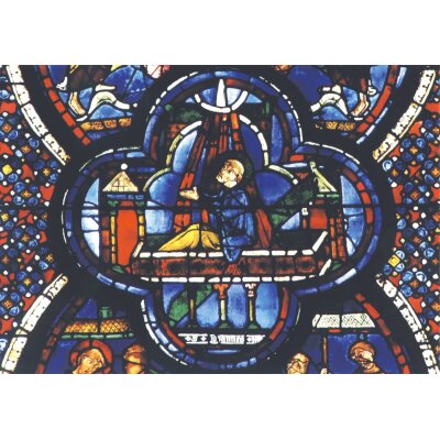 Chartres-Glasfenster. Johannes der Evangelist