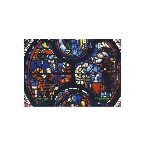 Chartres-Glasfenster. Die Waffenschmiede als Stifter/Joh.-F.