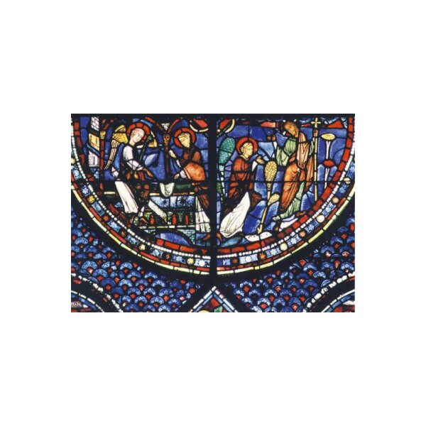 Chartres-Glasfenster. Maria Magdalena: Noli me tangere