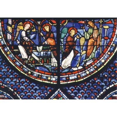 Chartres-Glasfenster. Maria Magdalena: Noli me tangere