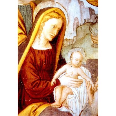 Muttergottes mit Kind, 16. Jh. Fresko
