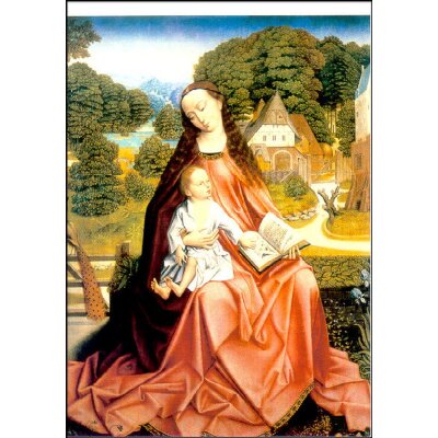 Meister der gestickten Blätter. Madonna im Garten,um...