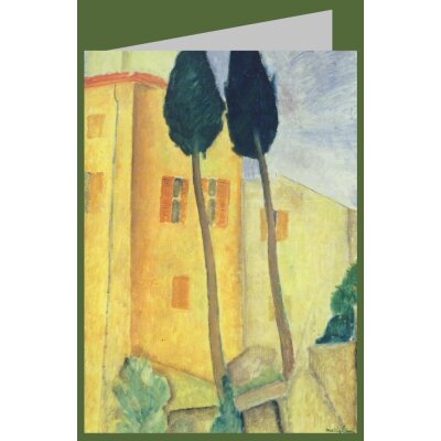 Amedeo Modigliani. Zypressen und Haus, 1919