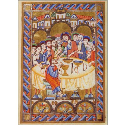 Abendmahl. Evangelistar aus Altomünster um 1130